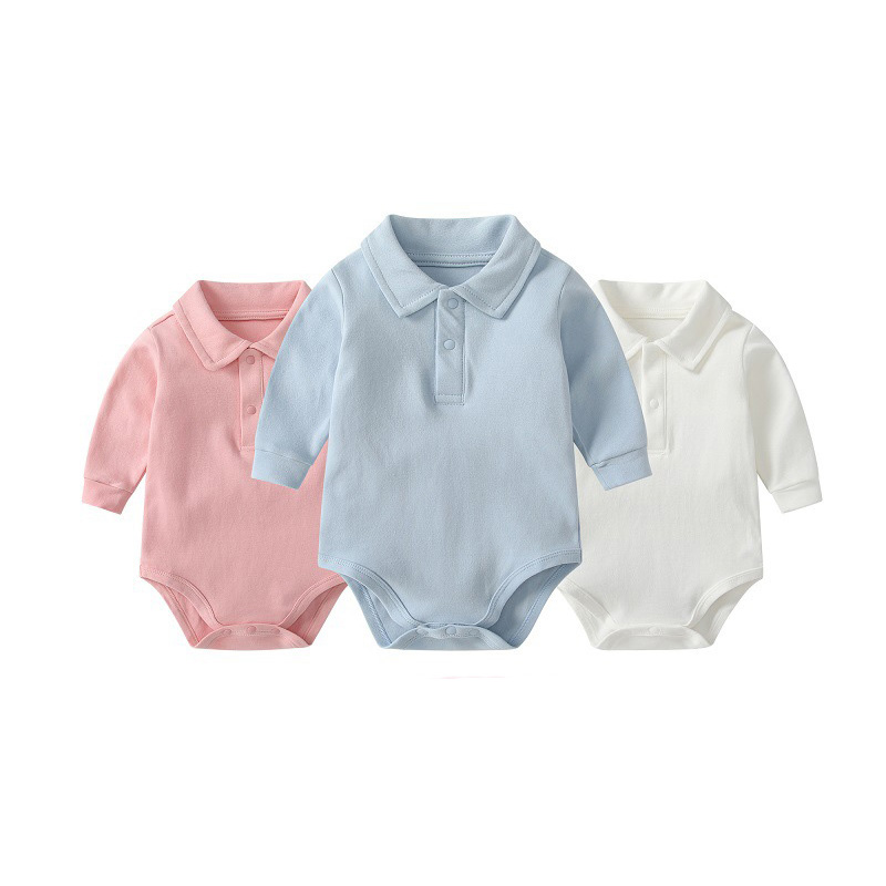 Baby Clothing Onesies - Baby Polo Collar Bodysuit 100% Cotton