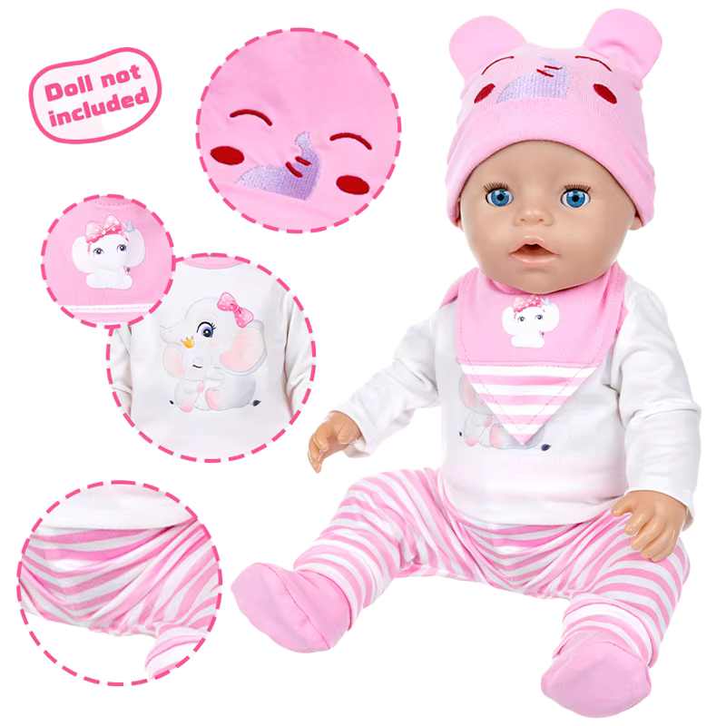 Baby Clothing Girls - Doll Clothes Set for 16-18Inch Newborn