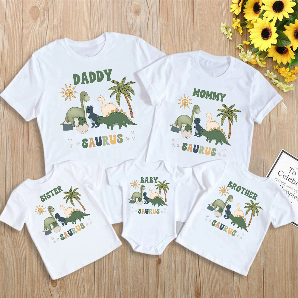Baby Clothing Onesies - Cartoon Dinosaur Print Family Matching Outfits