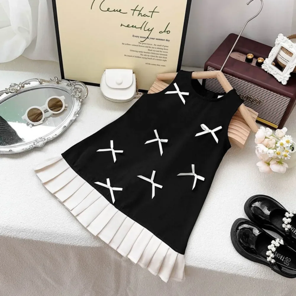 Baby Girl Clothing Zara - Black Bow Decoration Girls Dress Summer