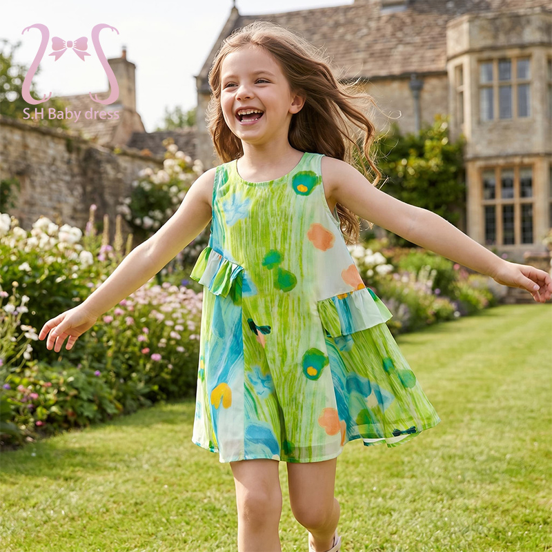 Baby Clothing H&M - Adorable Toddler Green Soft Dress Colorful