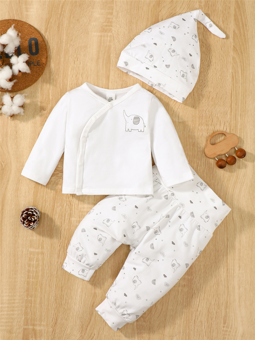 3PCS Newborn Baby Boy&Girl Dai – обзор и цена Baby Clothing Elephant