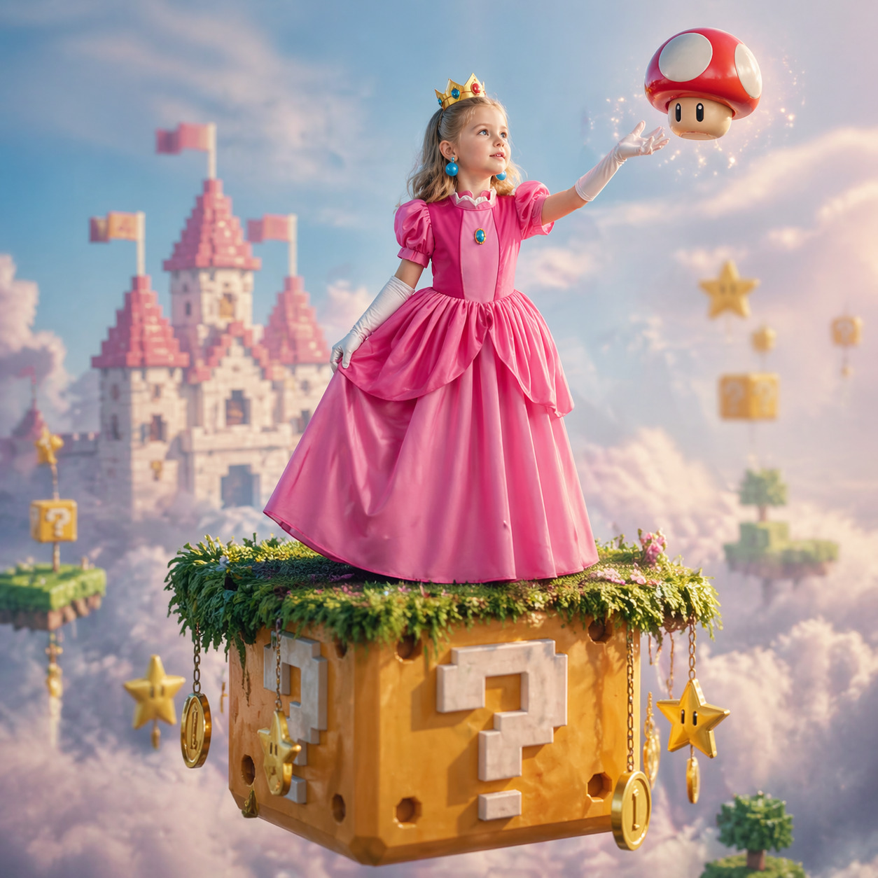 Princess Peach Style Dress Up  – обзор и цена Baby Clothing Girls