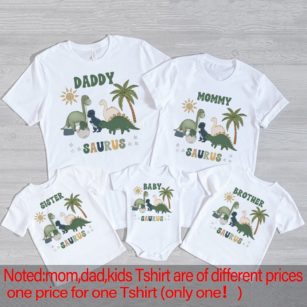 Cartoon Dinosaur Print Family  – обзор и цена Baby Clothing Onesies