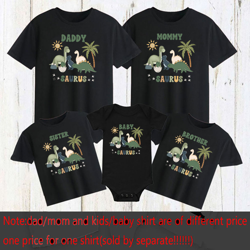 Cartoon Dinosaur Print Family  – обзор и цена Baby Clothing Onesies