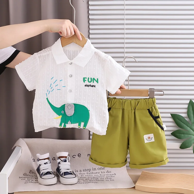 2026 Summer Baby Boys' 2Pcs Ou – обзор и цена Baby Clothing Elephant