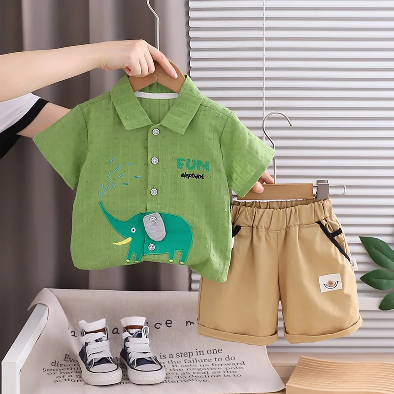2026 Summer Baby Boys' 2Pcs Ou – обзор и цена Baby Clothing Elephant