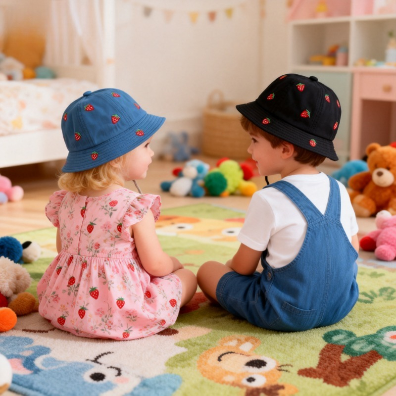 Girl Fisherman Hat with Strawb – обзор и цена Baby Clothing Girls