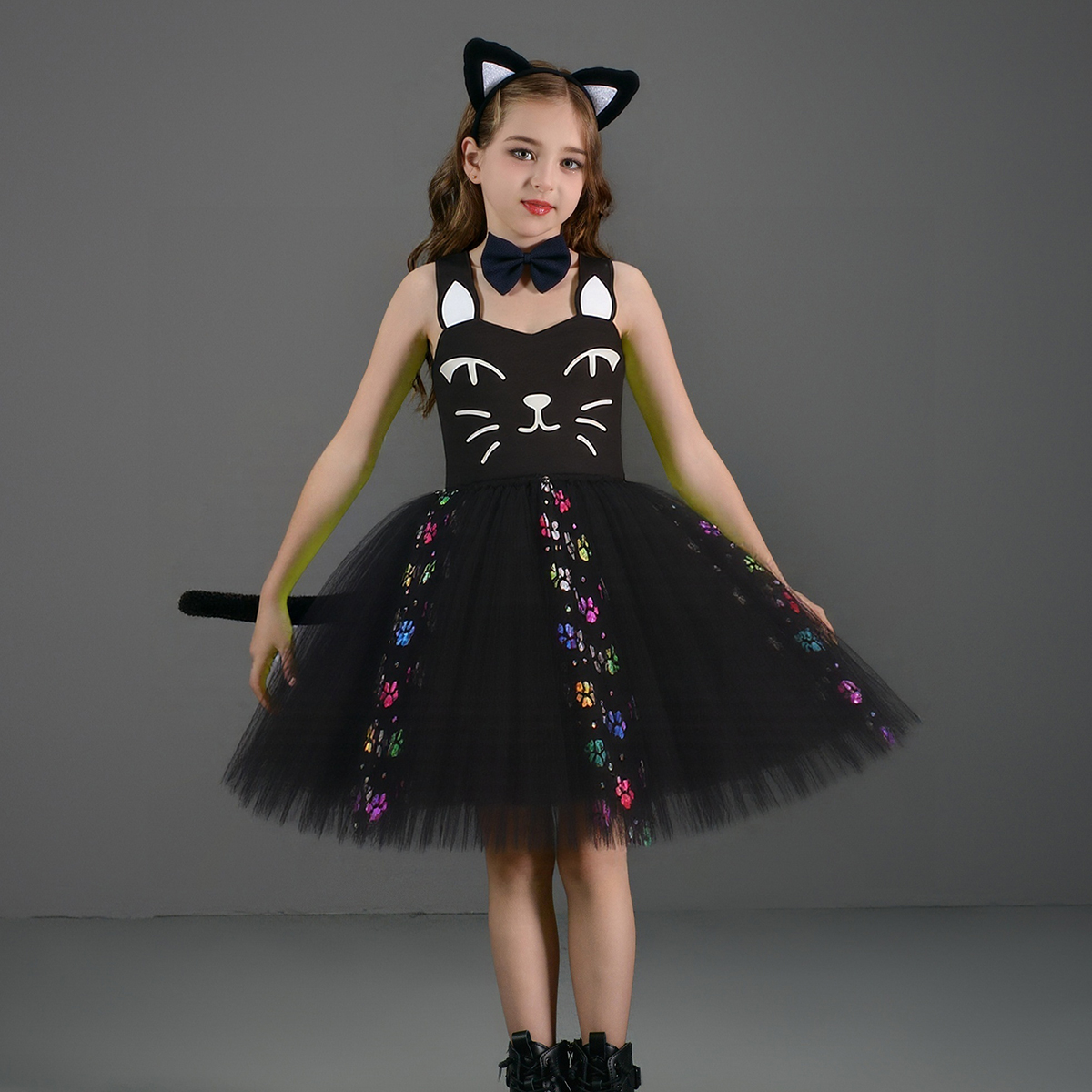 Pink Black Cat Tutu Dress for  – обзор и цена Baby Clothing Girls