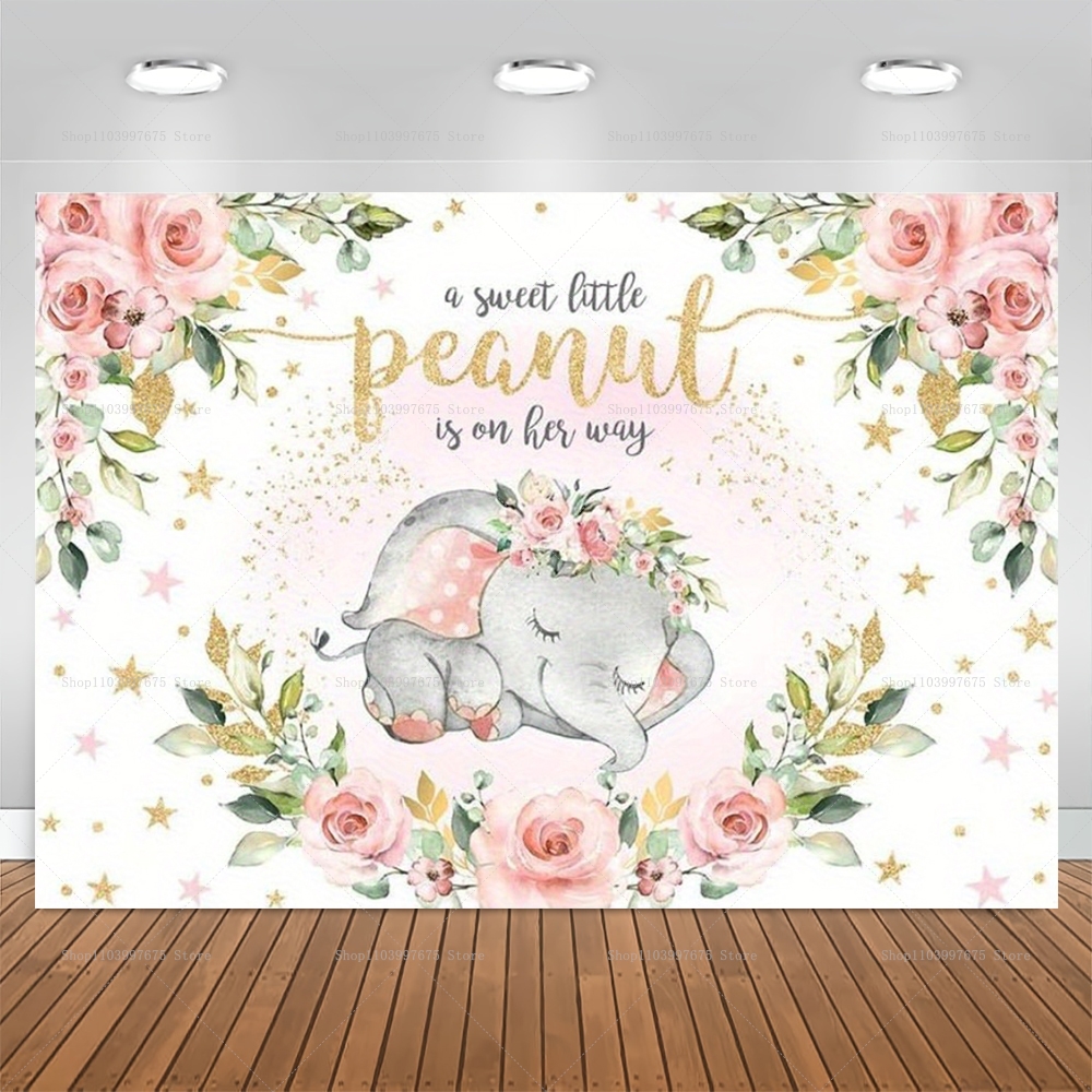 Elephant Flower Backdrop Pink  – обзор и цена Baby Clothing Elephant