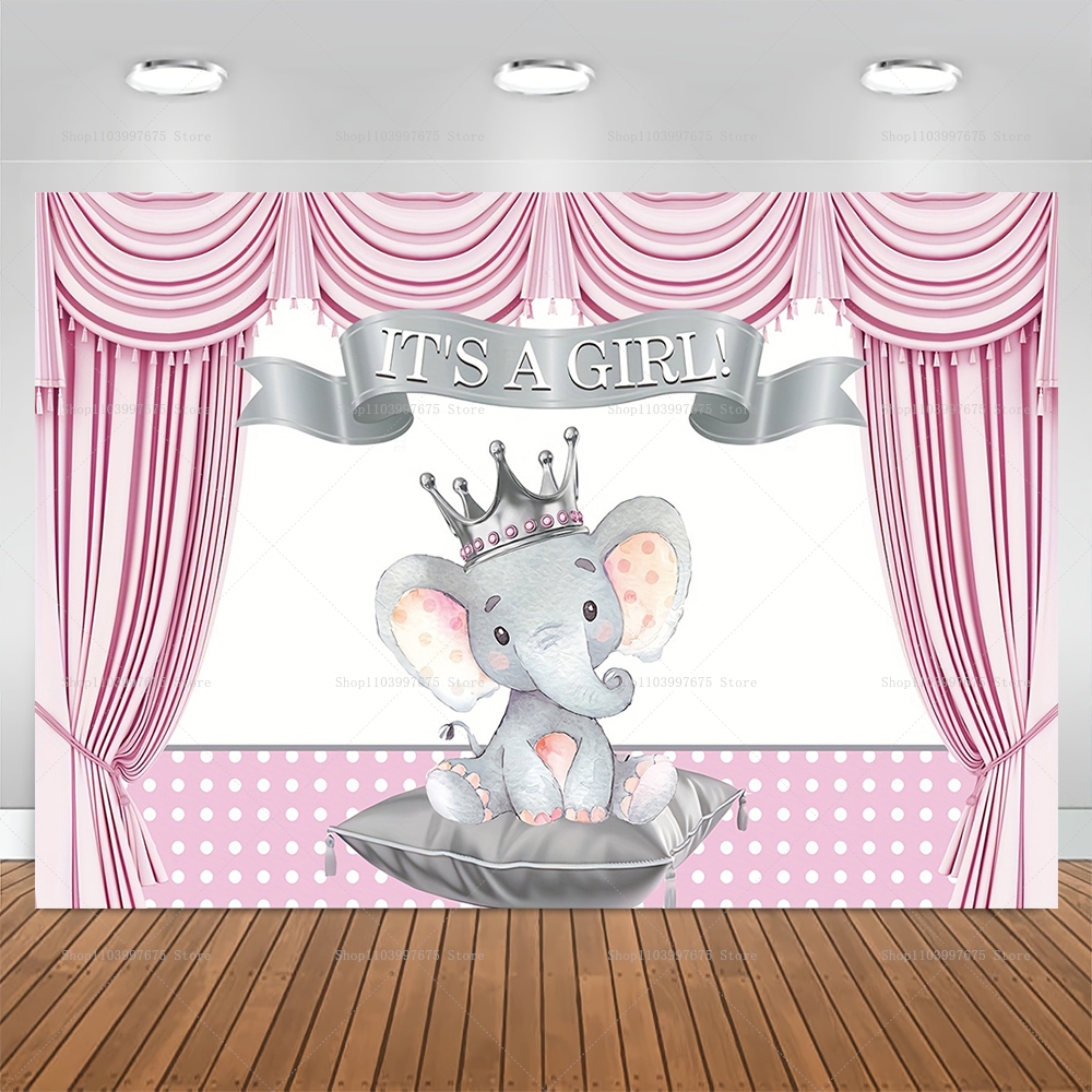 Elephant Flower Backdrop Pink  – обзор и цена Baby Clothing Elephant