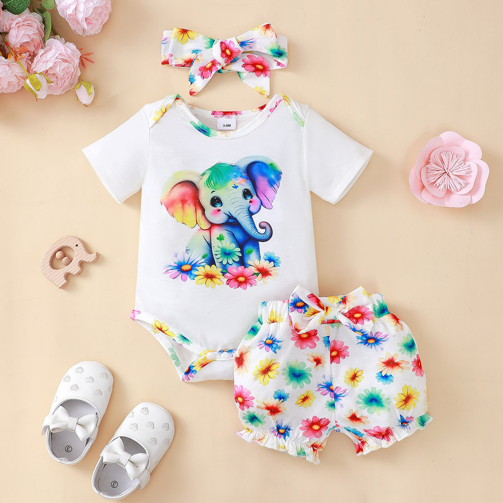 3PCS Newborn Baby Girl Clothin – обзор и цена Baby Clothing Elephant